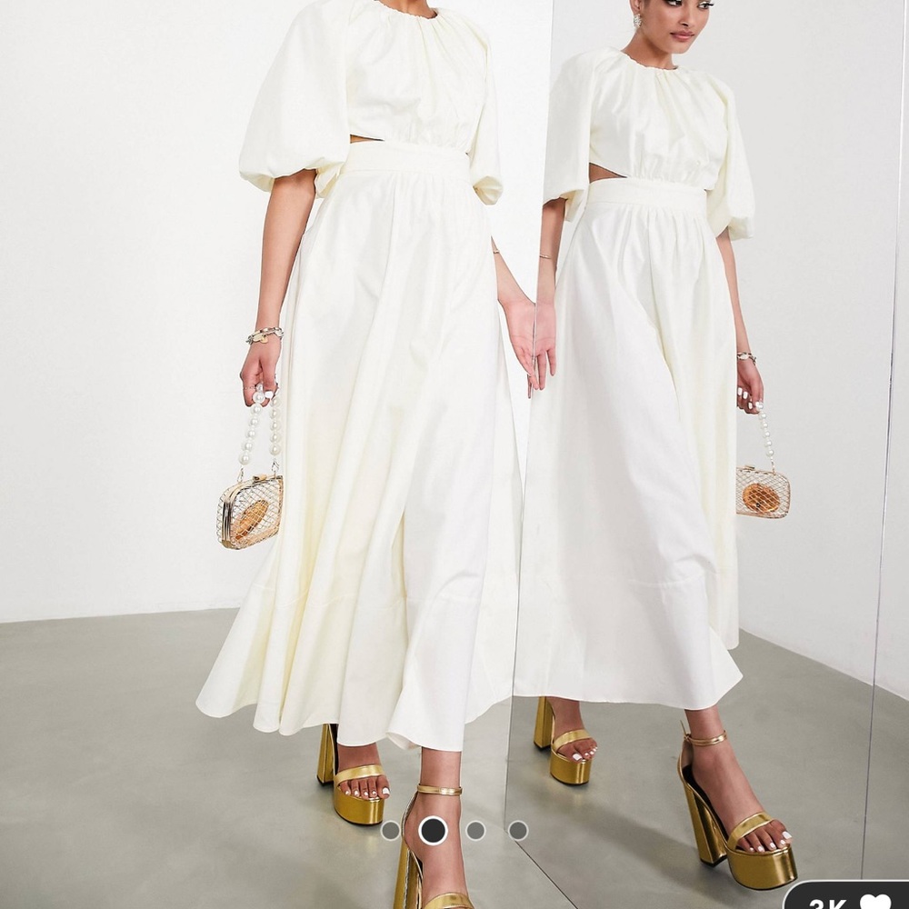 ASOS edition puff sleeve midi dress .